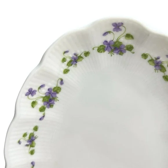 KAISER Romantica Viola Oval Pickle Dish 9 1/4" Purple Floral W. Germany - Picture 3 of 7